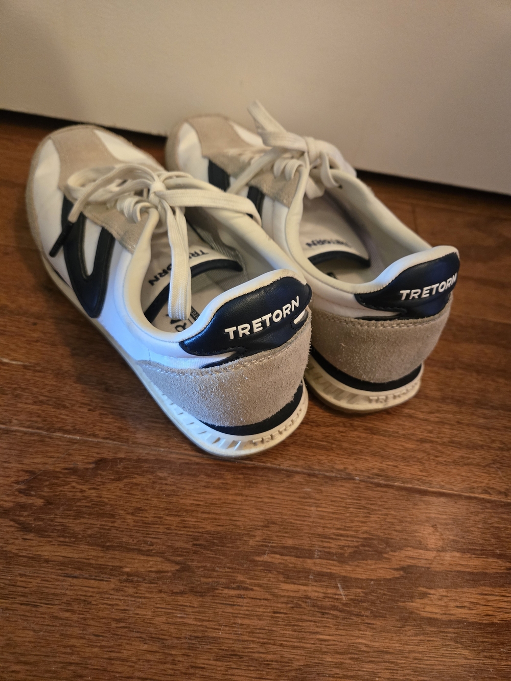 Tretorn Kristine Suede & Leather Sneakers in White Gray and Navy